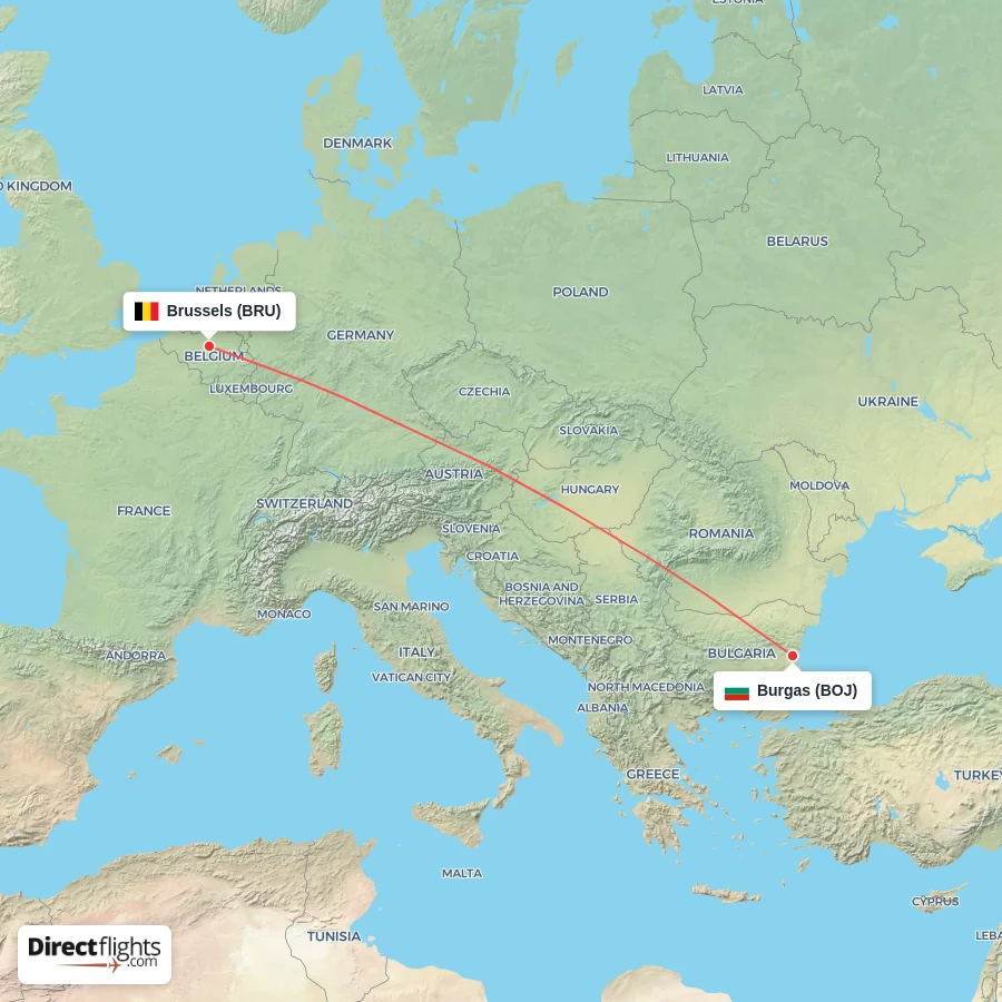 BOJ - BRU route map
