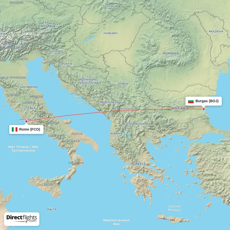 BOJ - FCO route map