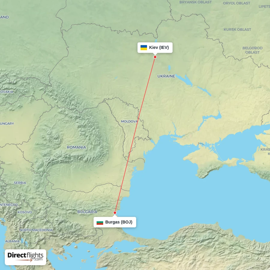 BOJ - IEV route map