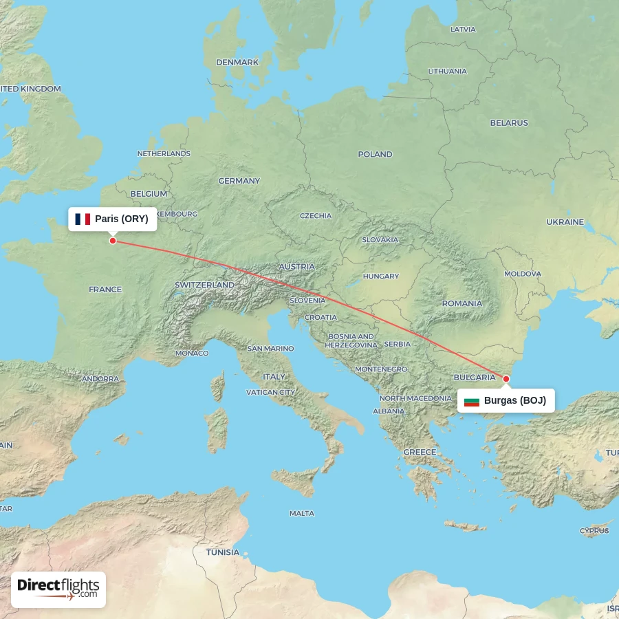 BOJ - ORY route map