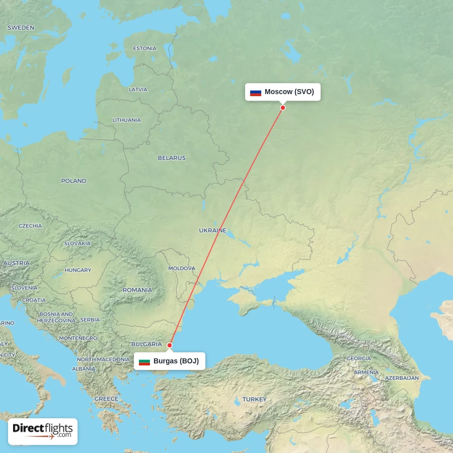 BOJ - SVO route map