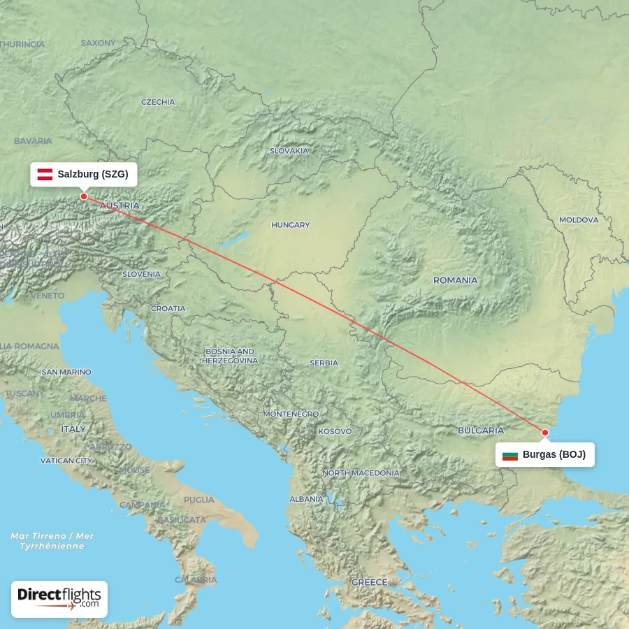 BOJ - SZG route map