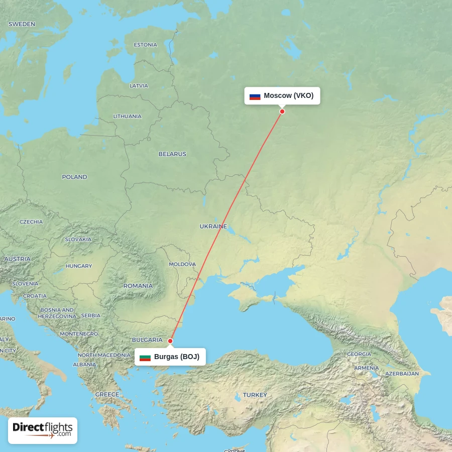 BOJ - VKO route map