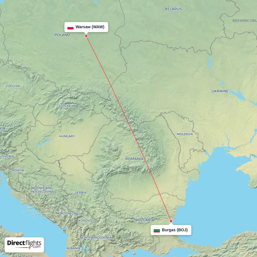 BOJ - WAW route map