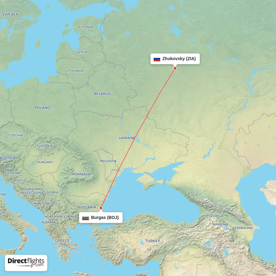 BOJ - ZIA route map