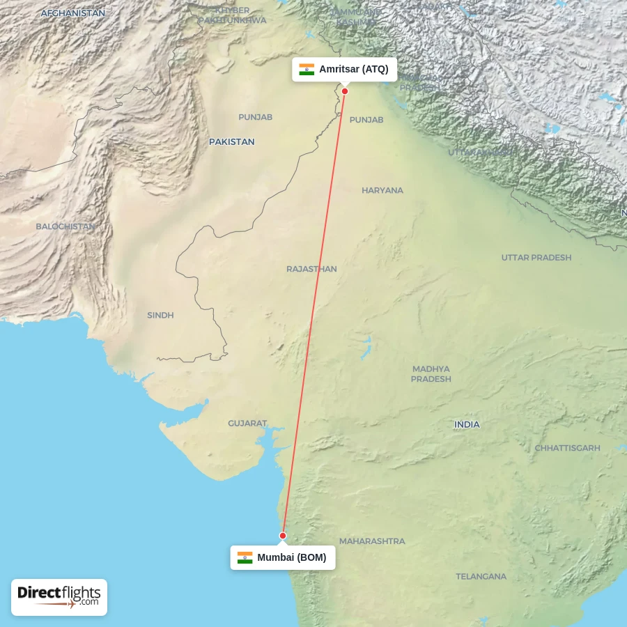 BOM - ATQ route map