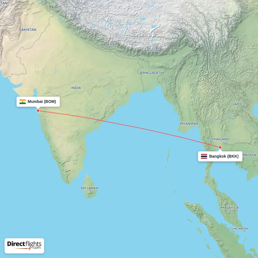 BOM - BKK route map