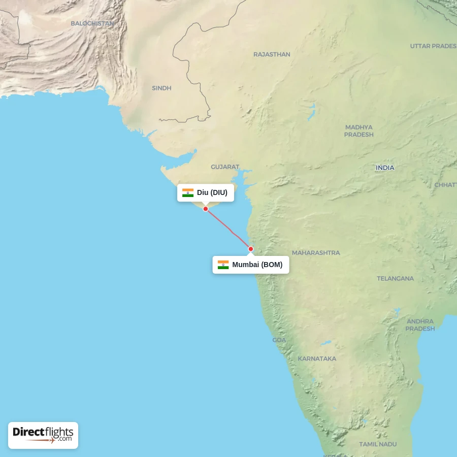 BOM - DIU route map