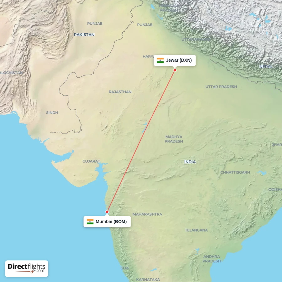 BOM - DXN route map