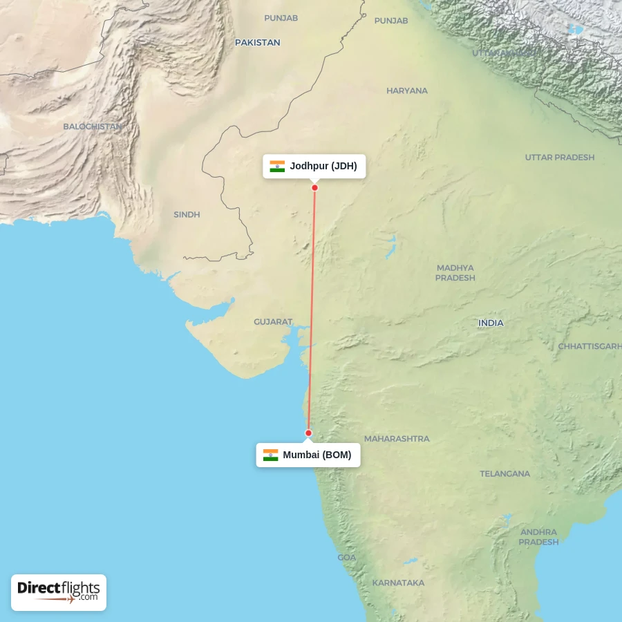 BOM - JDH route map