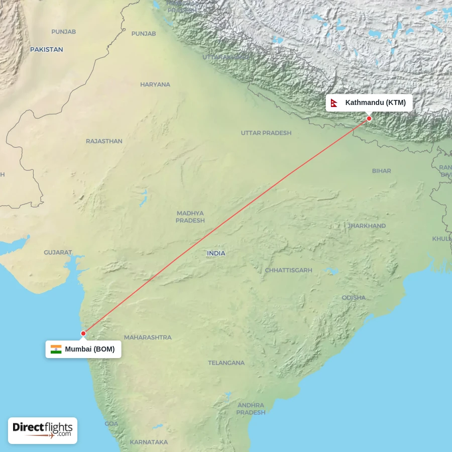 BOM - KTM route map