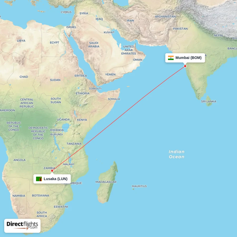 BOM - LUN route map