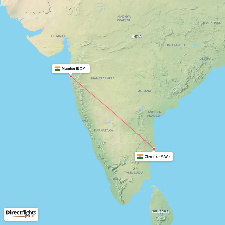 BOM - MAA route map