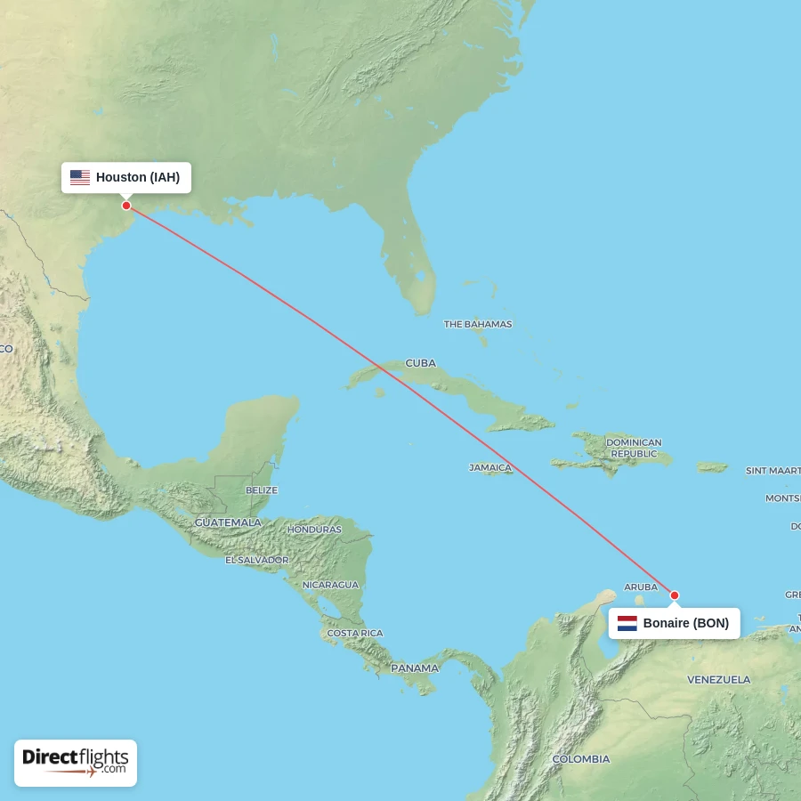 BON - IAH route map