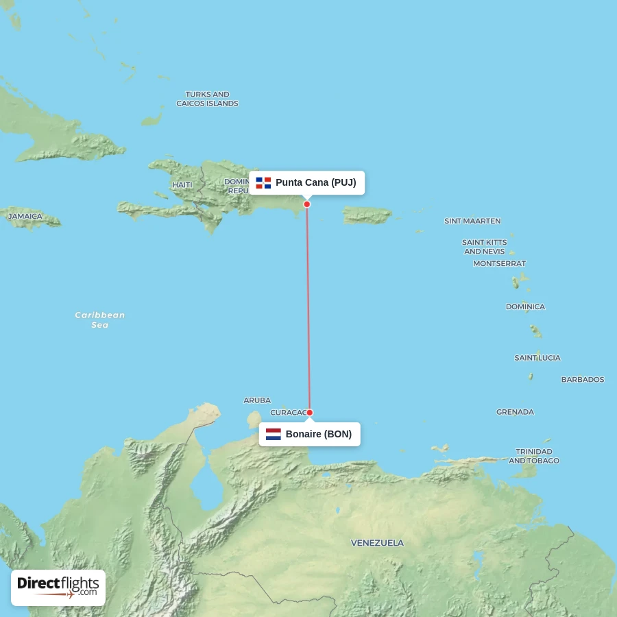 BON - PUJ route map