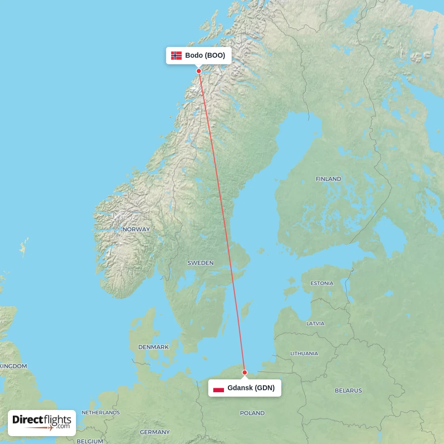 BOO - GDN route map