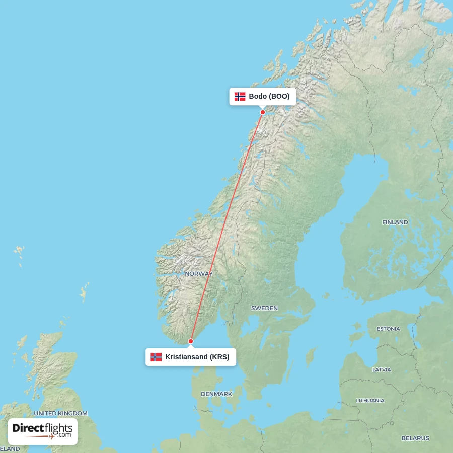 BOO - KRS route map