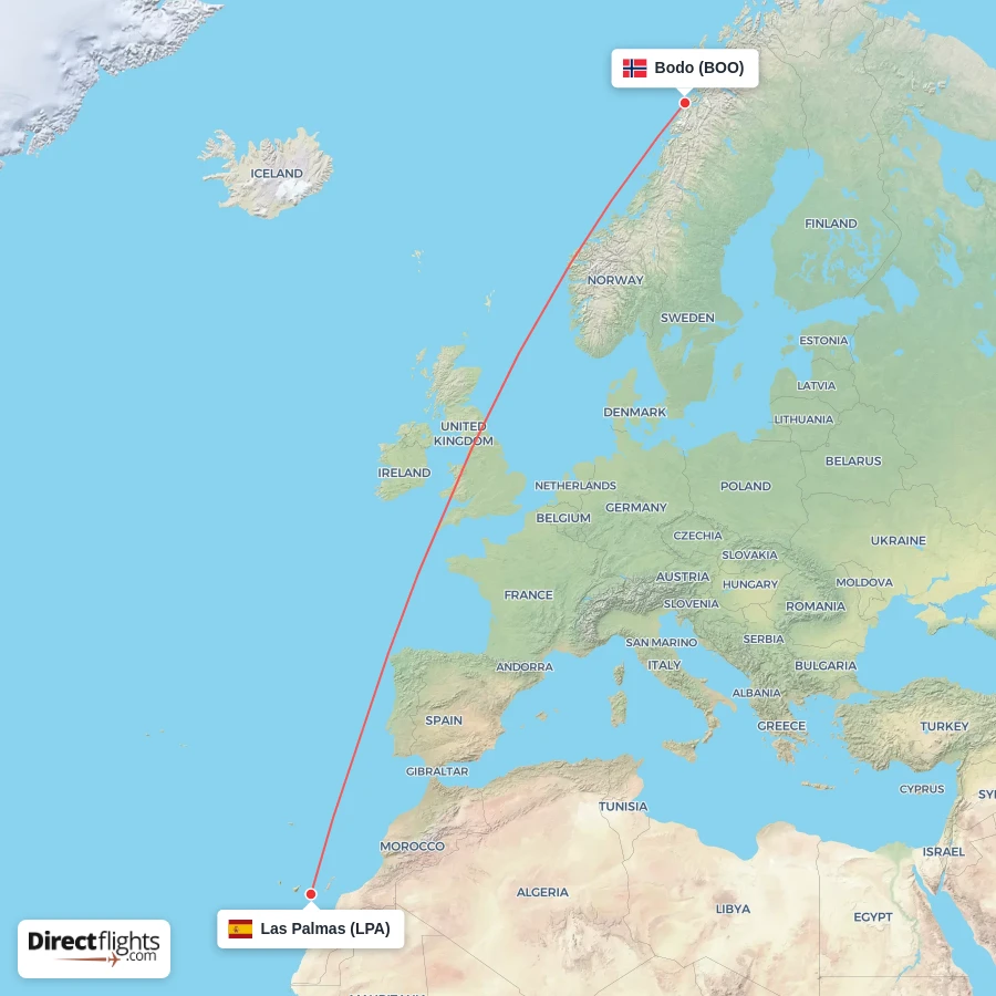 BOO - LPA route map
