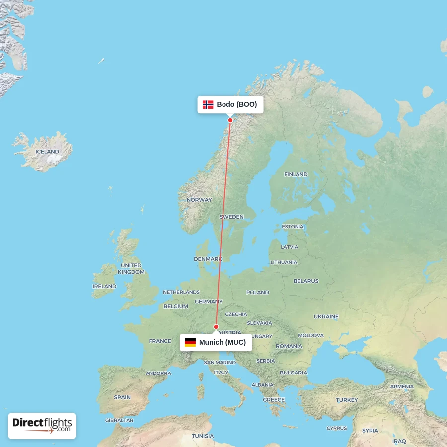 BOO - MUC route map