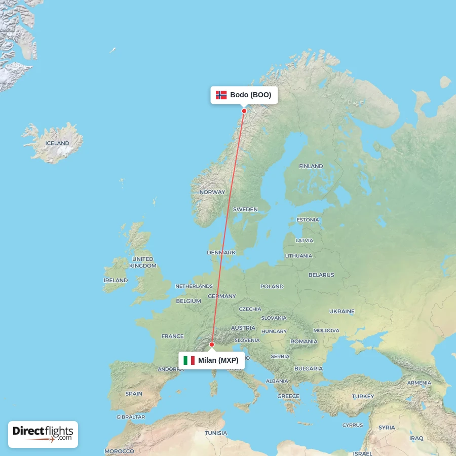BOO - MXP route map