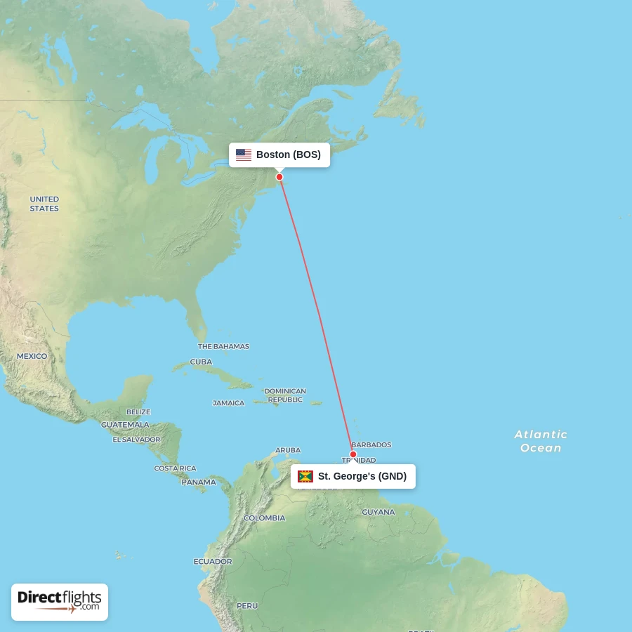 BOS - GND route map