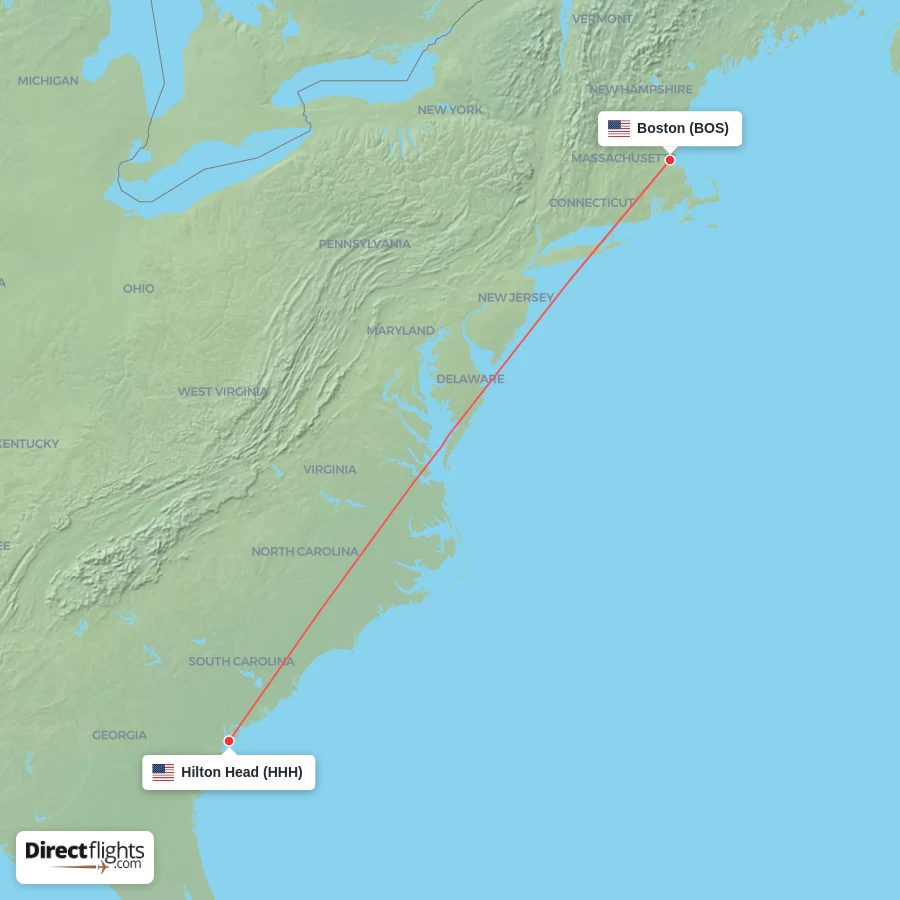 BOS - HHH route map