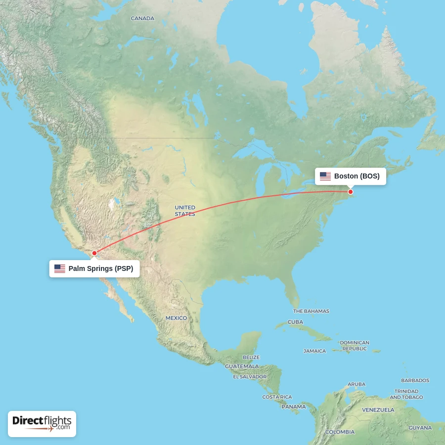 BOS - PSP route map