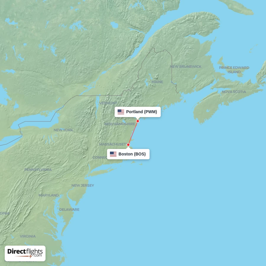 BOS - PWM route map