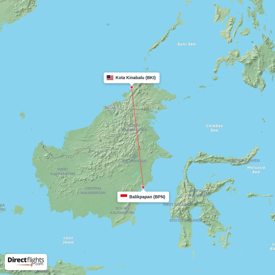 BPN - BKI route map