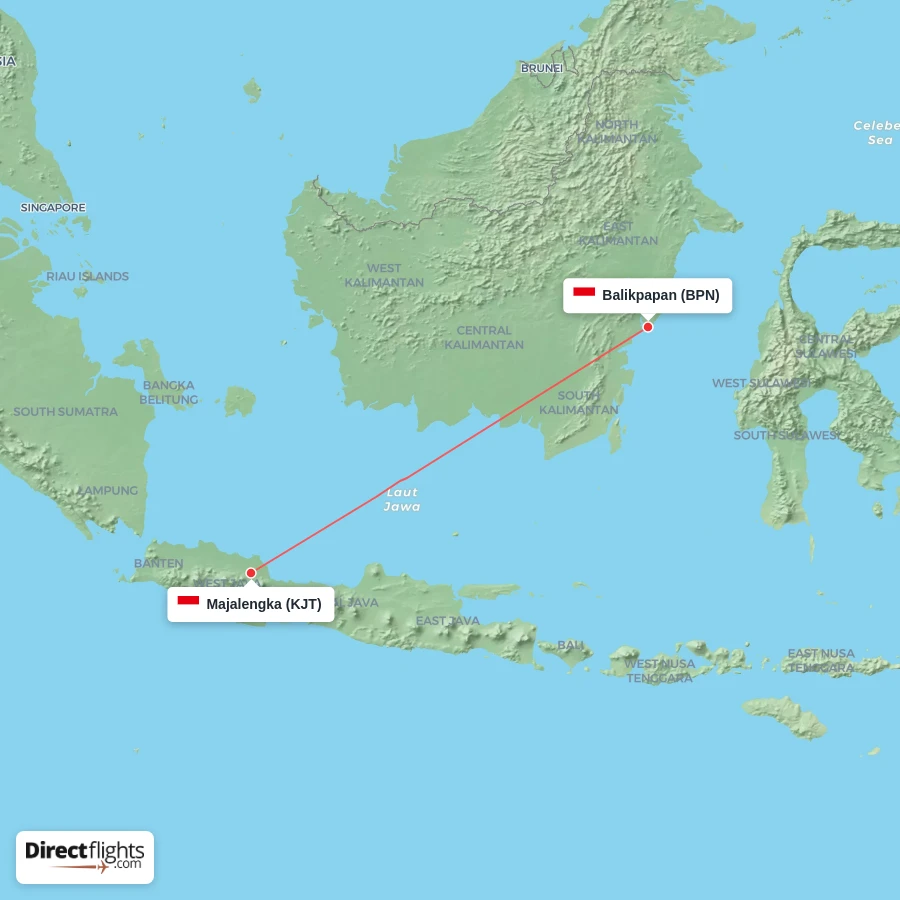 BPN - KJT route map