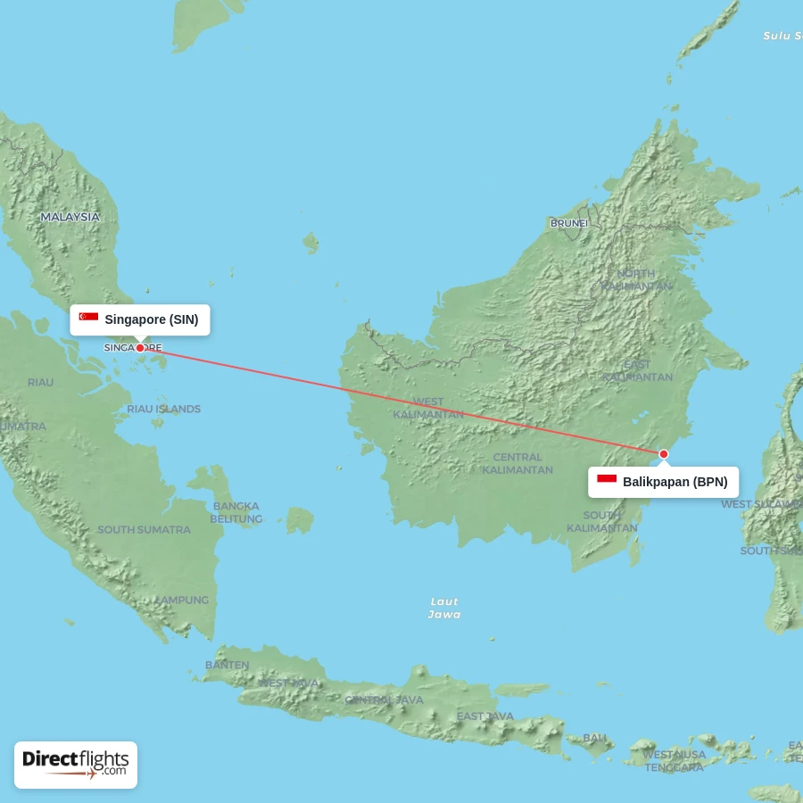 BPN - SIN route map