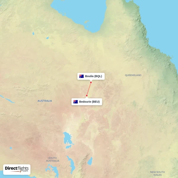Boulia - Bedourie direct flight map