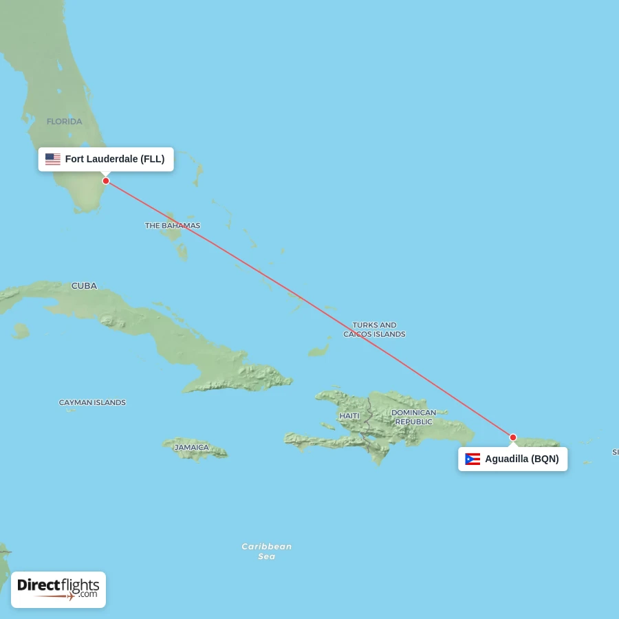 BQN - FLL route map