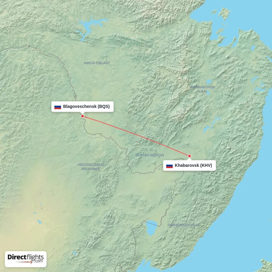 BQS - KHV route map