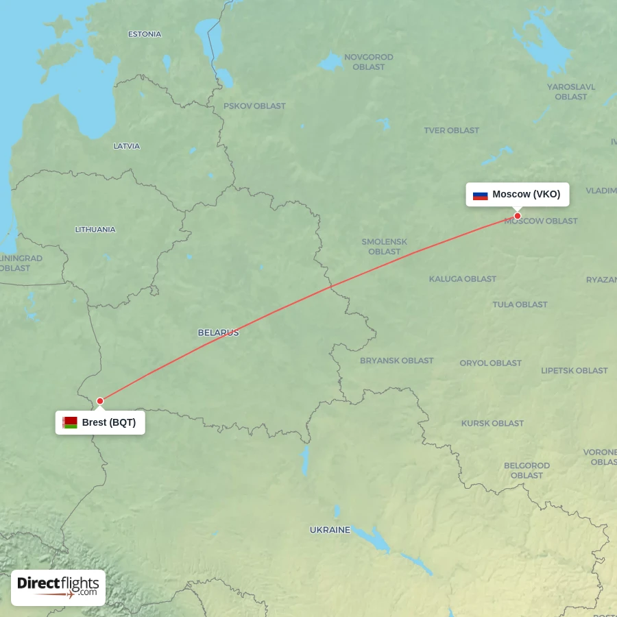 BQT - VKO route map