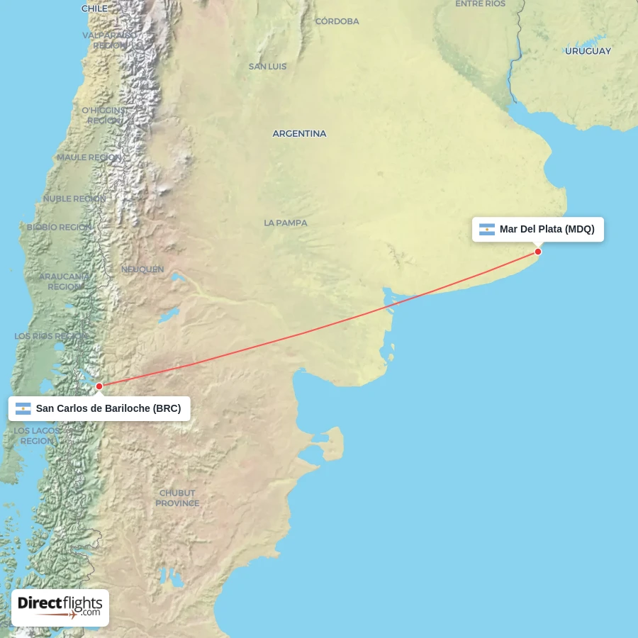 BRC - MDQ route map