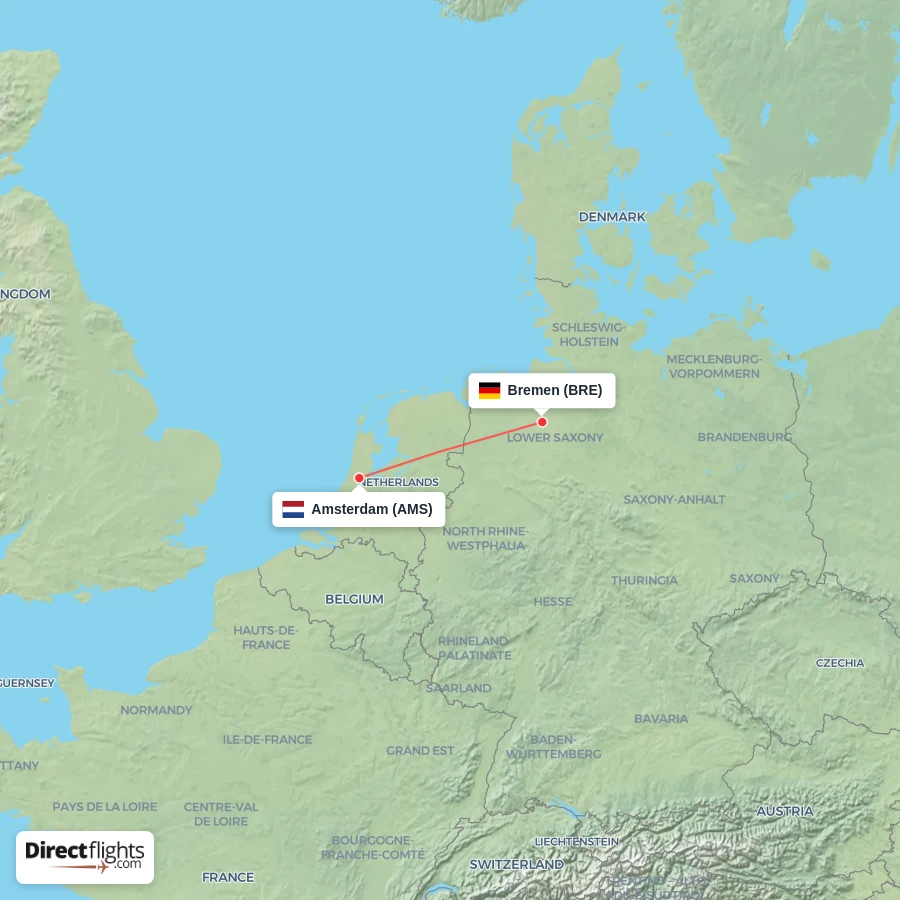 BRE - AMS route map