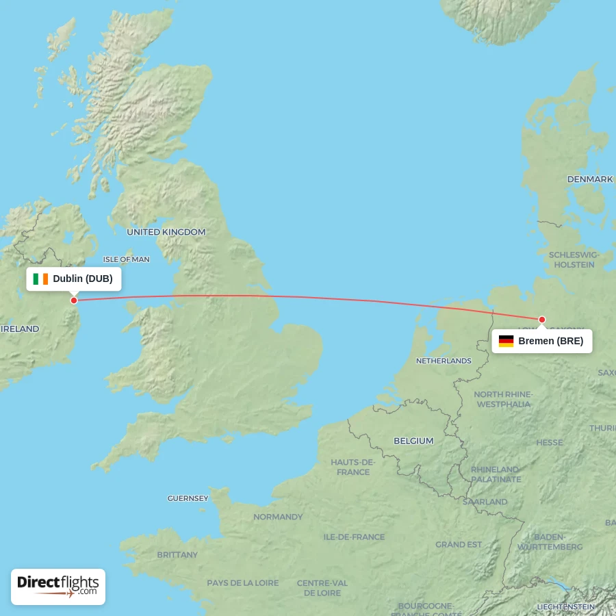 BRE - DUB route map