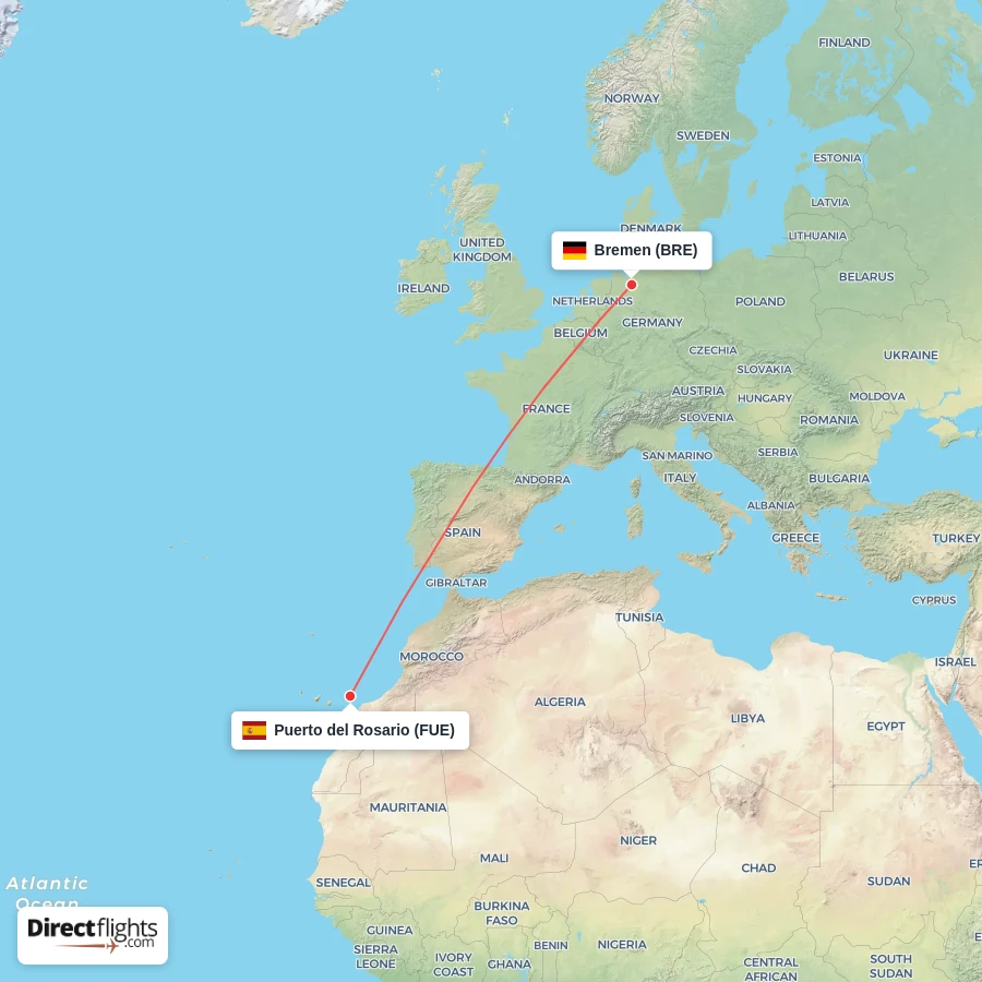 BRE - FUE route map