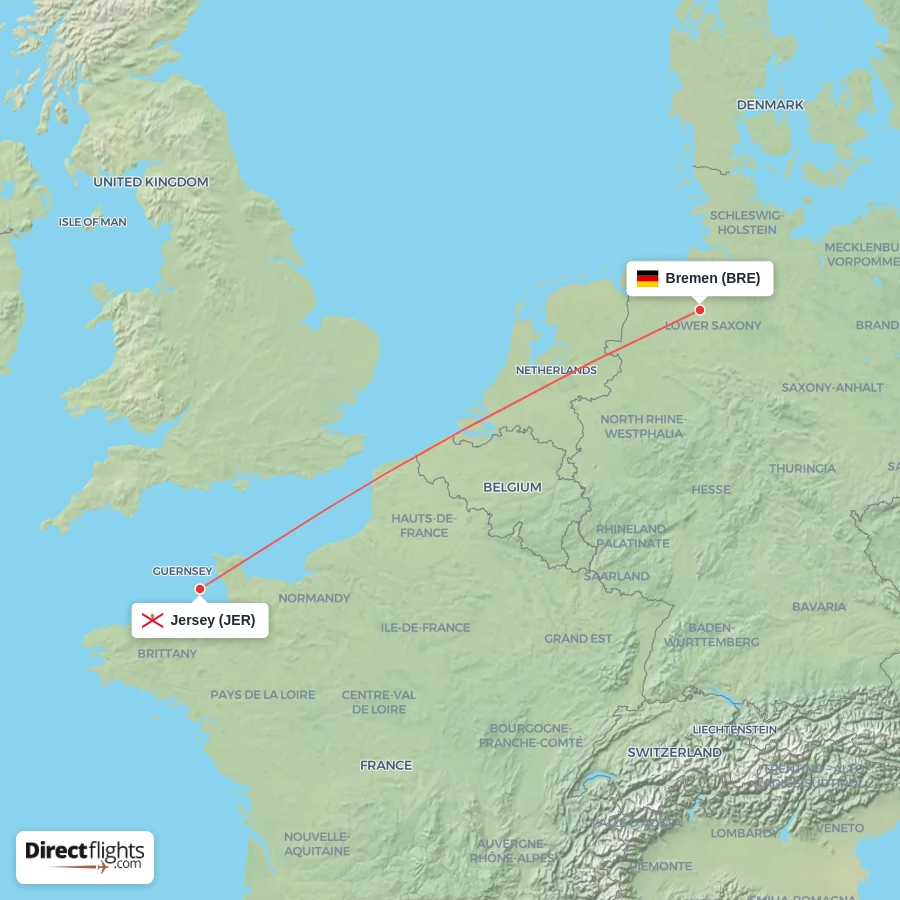 BRE - JER route map