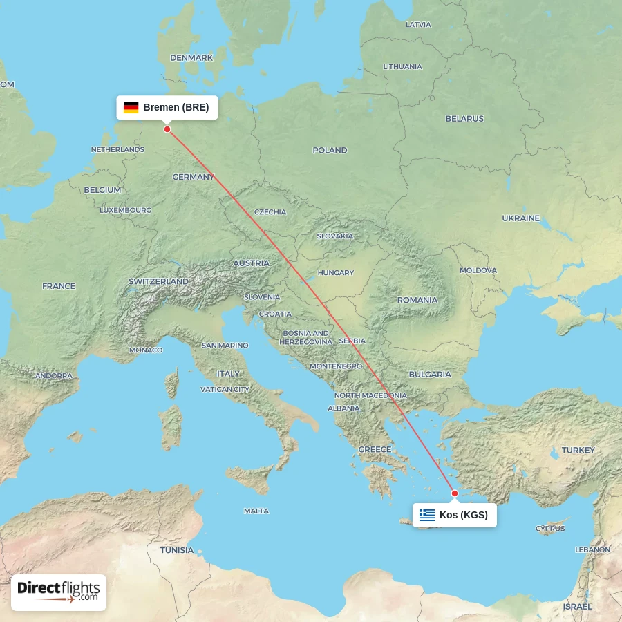 BRE - KGS route map