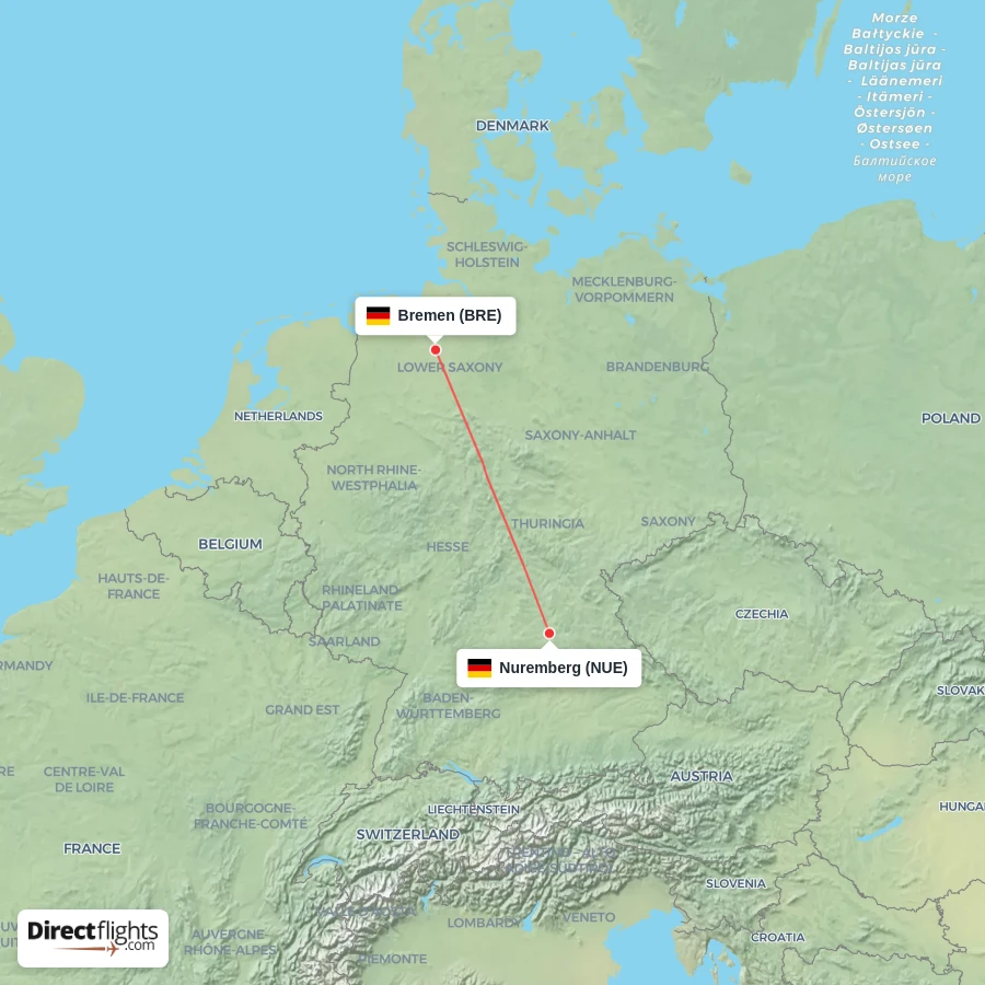 BRE - NUE route map