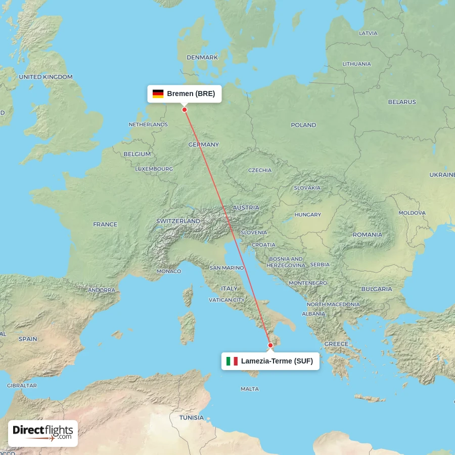 BRE - SUF route map