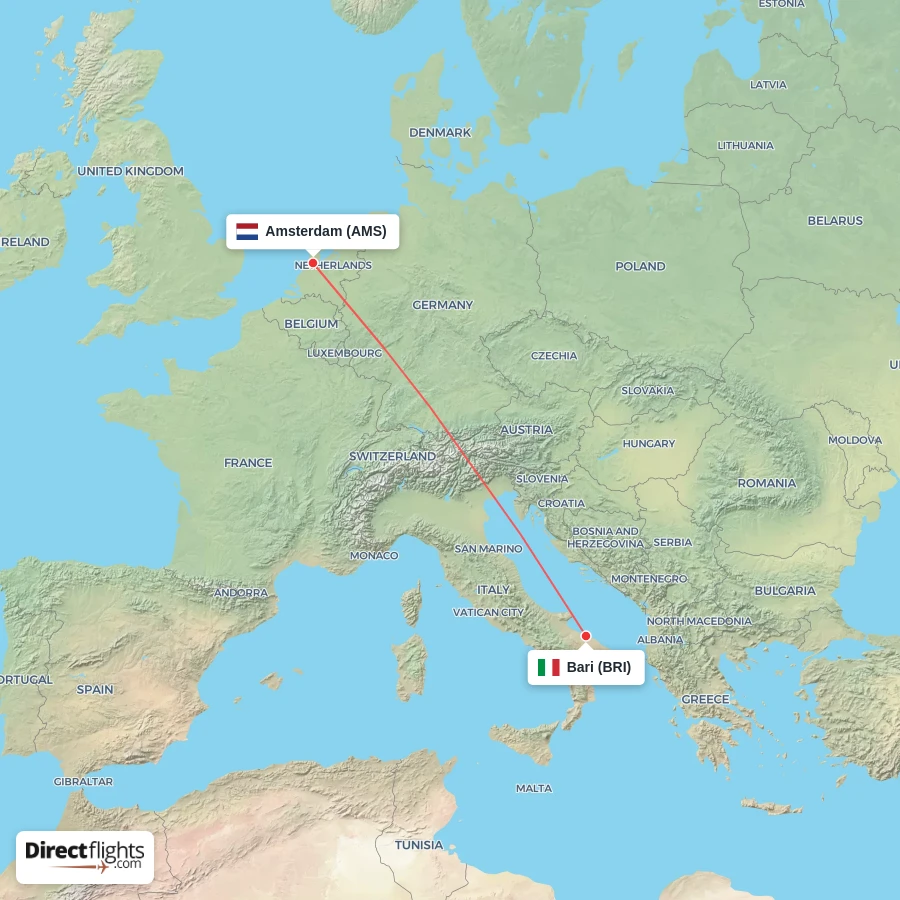BRI - AMS route map