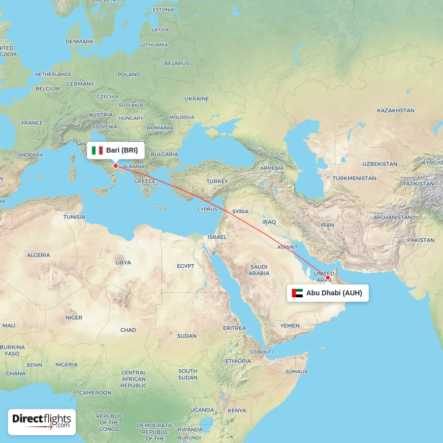 BRI - AUH route map