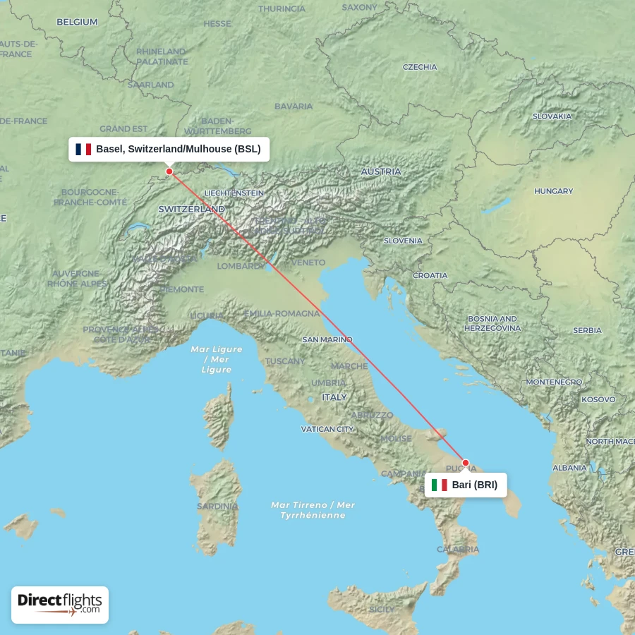 BRI - BSL route map