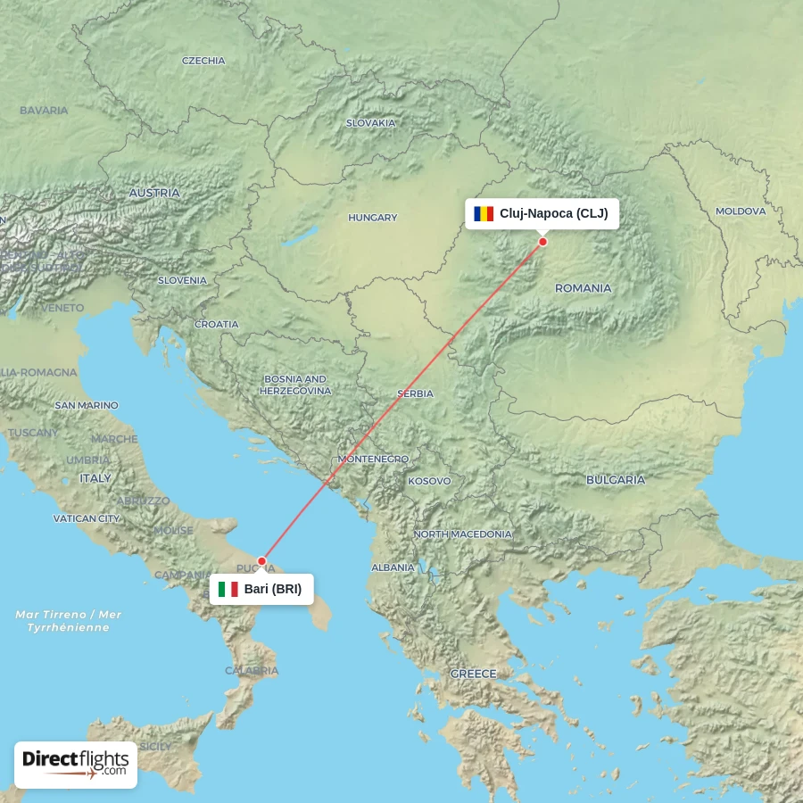BRI - CLJ route map