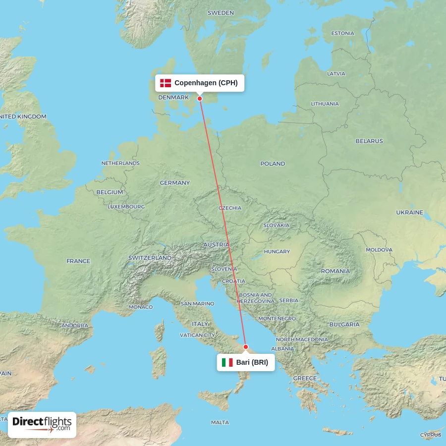 BRI - CPH route map