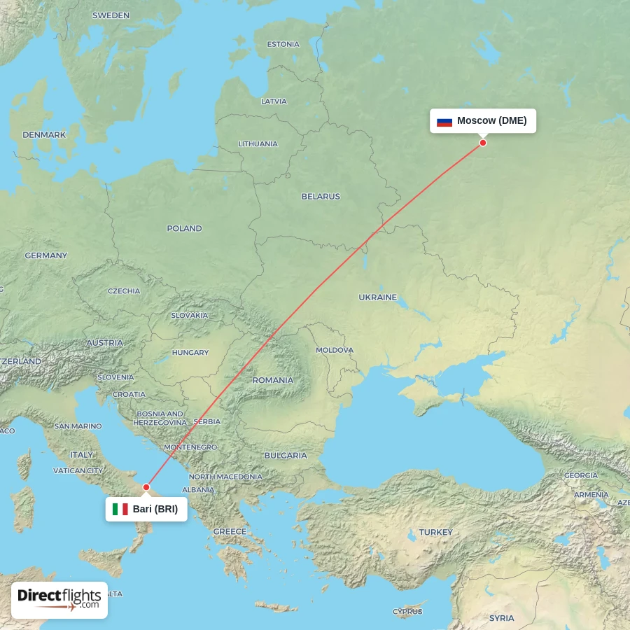 BRI - DME route map