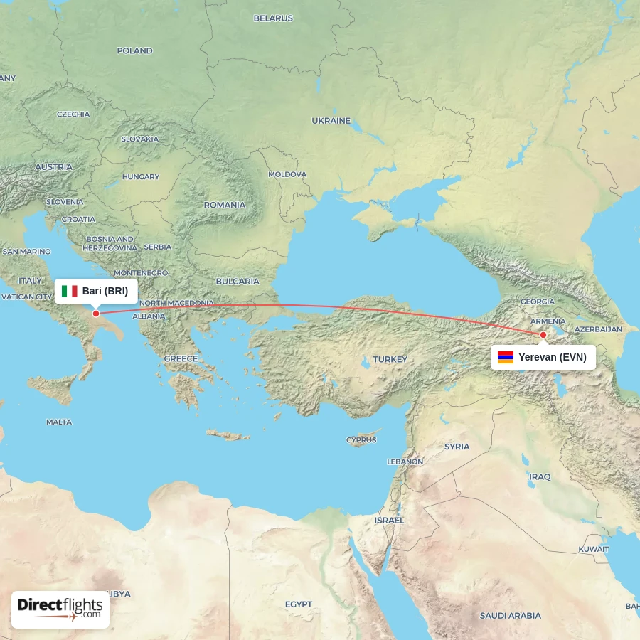 BRI - EVN route map